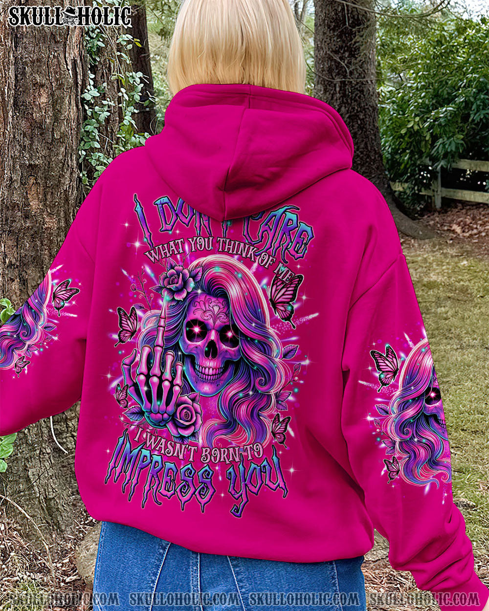 BLISSCORNERS I'M A GOOD PERSON SKULL MESSY BUN TIE DYE  ALL OVER PRINT