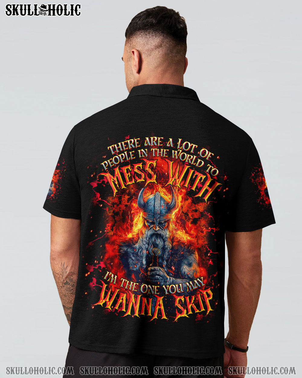 BLISSCORNERS I'M THE ONE YOU MAY WANNA SKIP VIKING SKULL ALL OVER PRINT