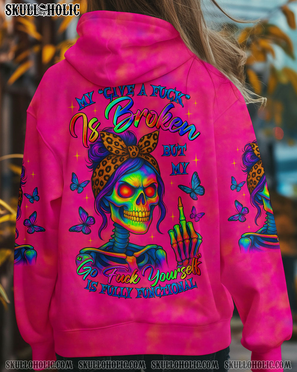 BLISSCORNERS KARMA FAIRY SKULL MESSY BUN ALL OVER PRINT