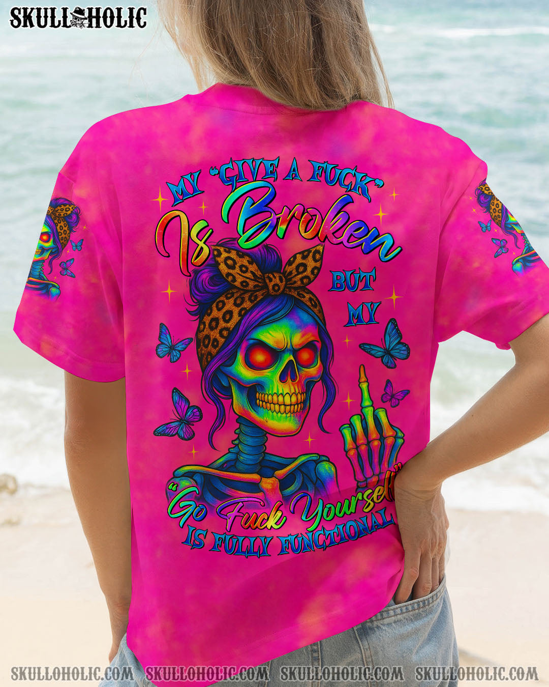 BLISSCORNERS KARMA FAIRY SKULL MESSY BUN ALL OVER PRINT