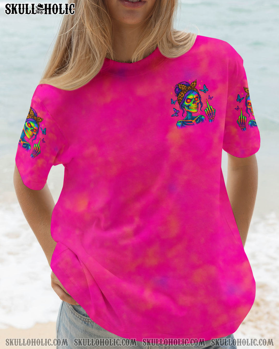 BLISSCORNERS KARMA FAIRY SKULL MESSY BUN ALL OVER PRINT