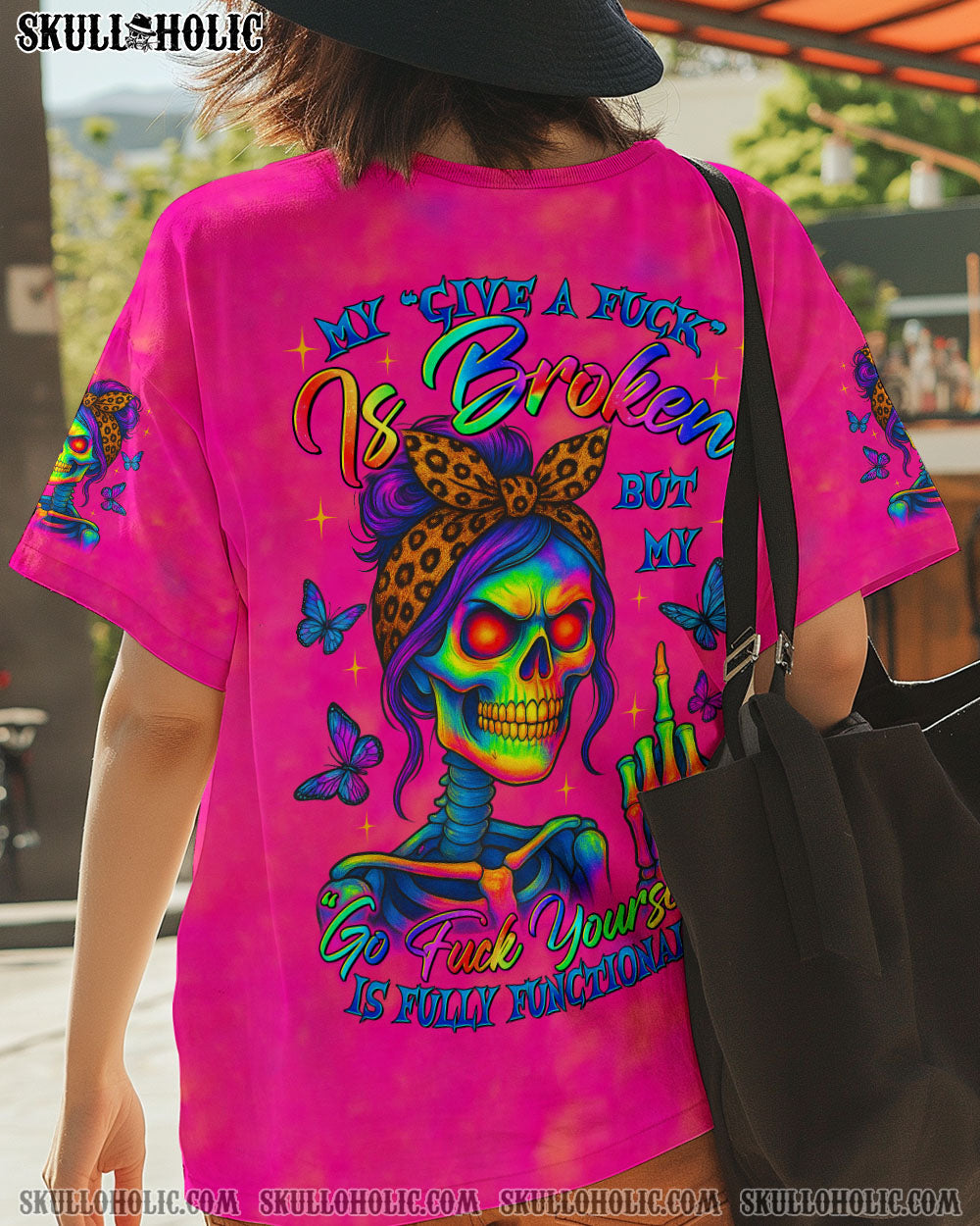 BLISSCORNERS KARMA FAIRY SKULL MESSY BUN ALL OVER PRINT
