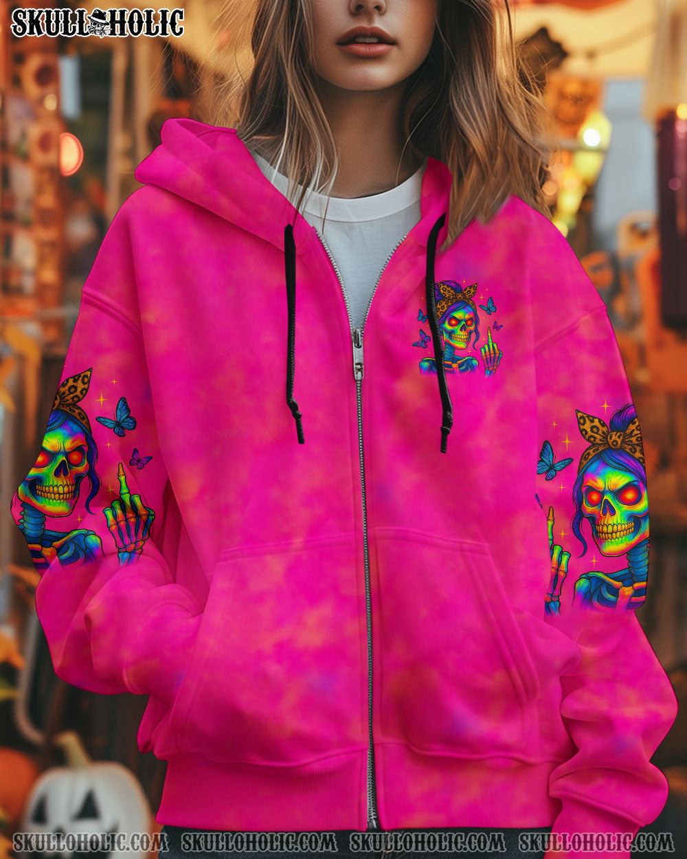 BLISSCORNERS KARMA FAIRY SKULL MESSY BUN ALL OVER PRINT