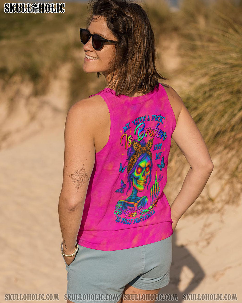 BLISSCORNERS KARMA FAIRY SKULL MESSY BUN ALL OVER PRINT