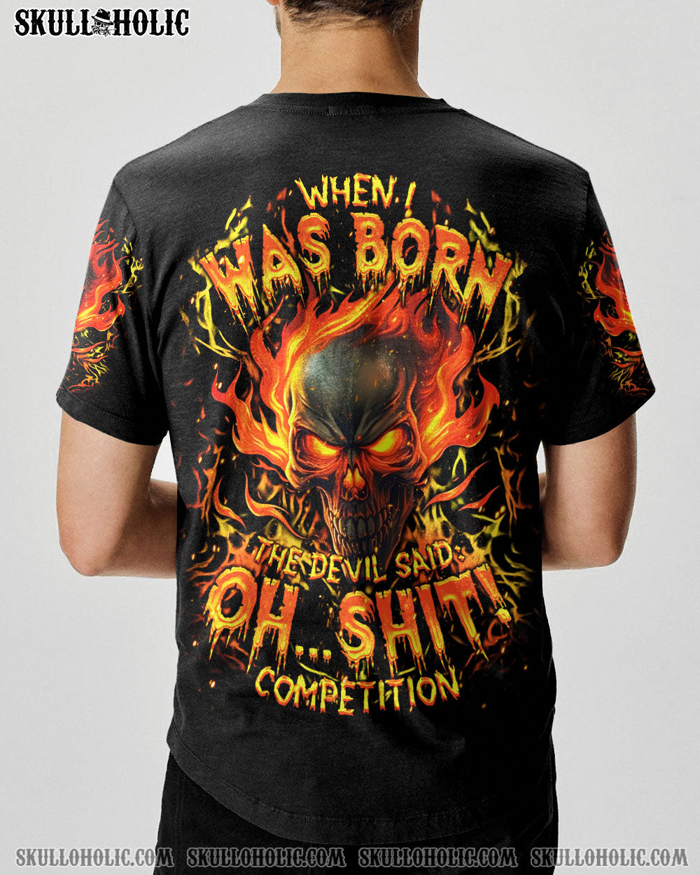 BLISSCORNERS WHEN I WAS BORN FIRE SKULL ALL OVER PRINT