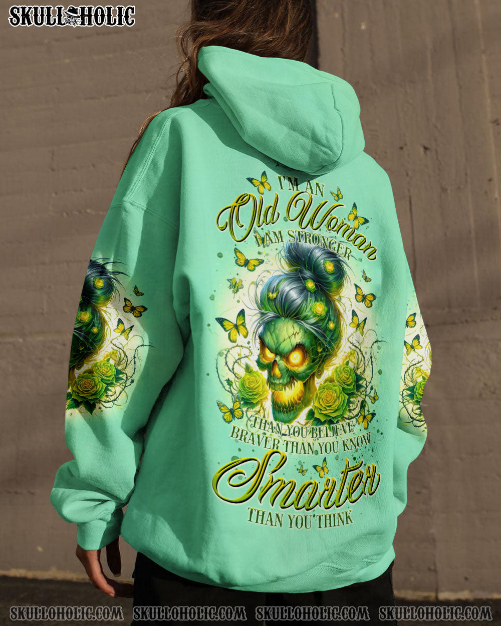 BLISSCORNERS I'M NOT ALWAYS A B SKULL MESSY BUN ROSE ALL OVER PRINT