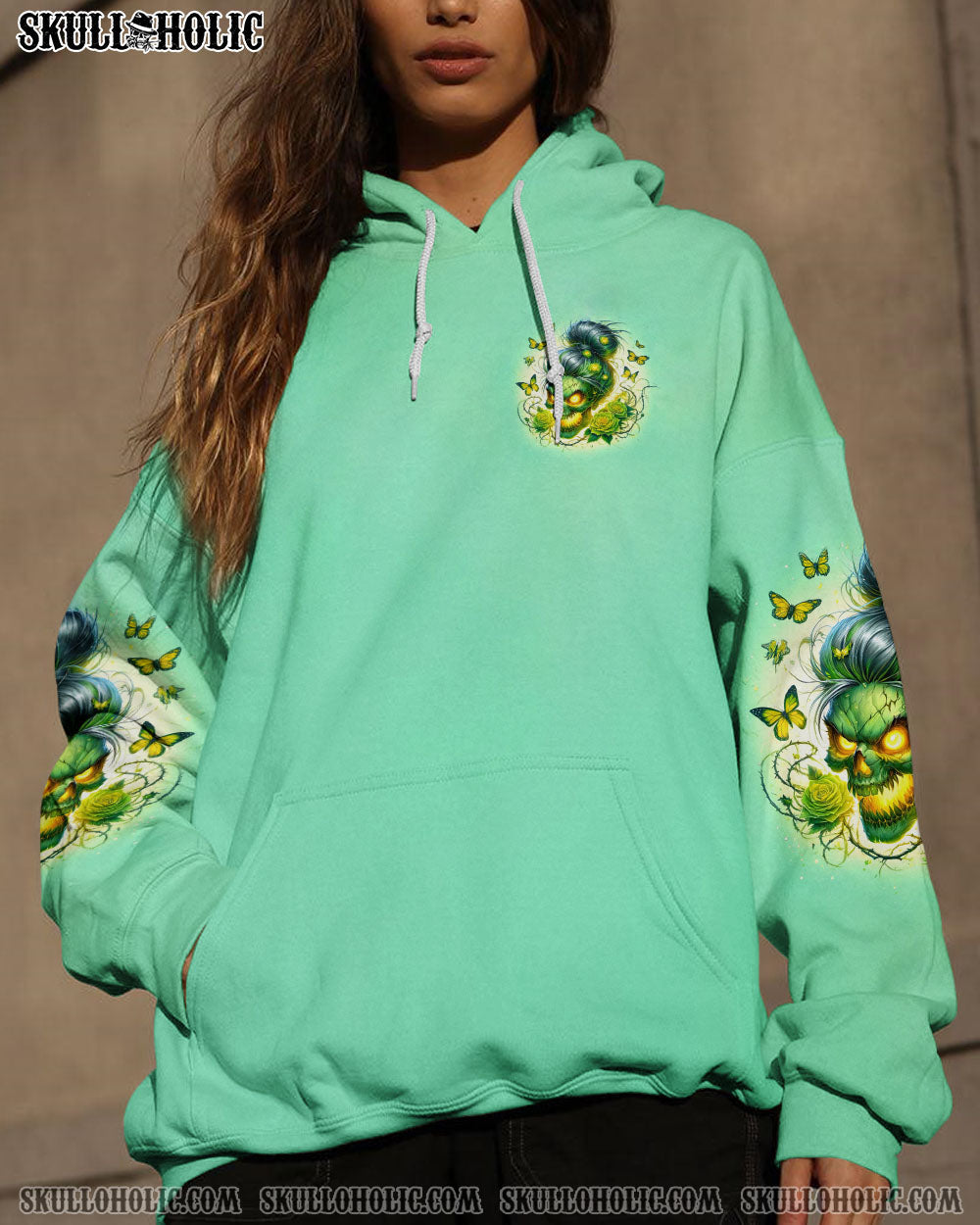 BLISSCORNERS I'M NOT ALWAYS A B SKULL MESSY BUN ROSE ALL OVER PRINT