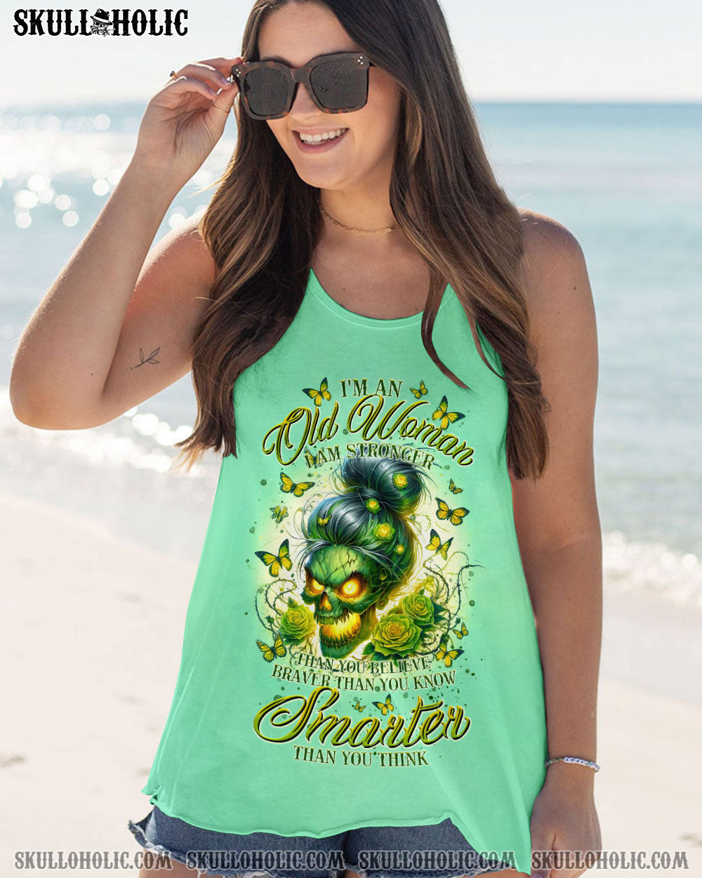 BLISSCORNERS I'M NOT ALWAYS A B SKULL MESSY BUN ROSE ALL OVER PRINT