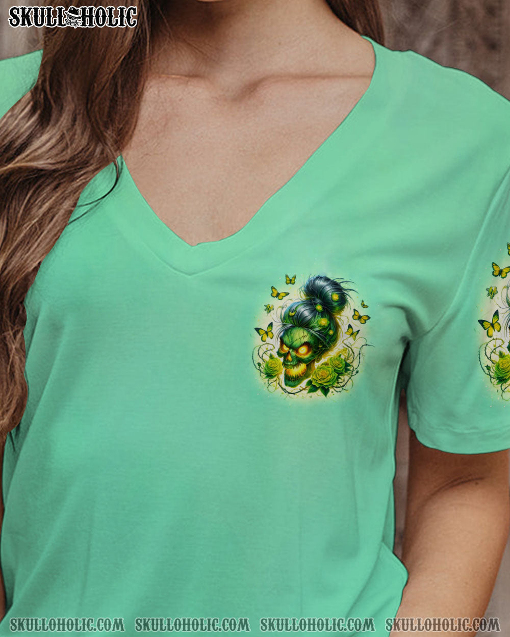 BLISSCORNERS I'M NOT ALWAYS A B SKULL MESSY BUN ROSE ALL OVER PRINT