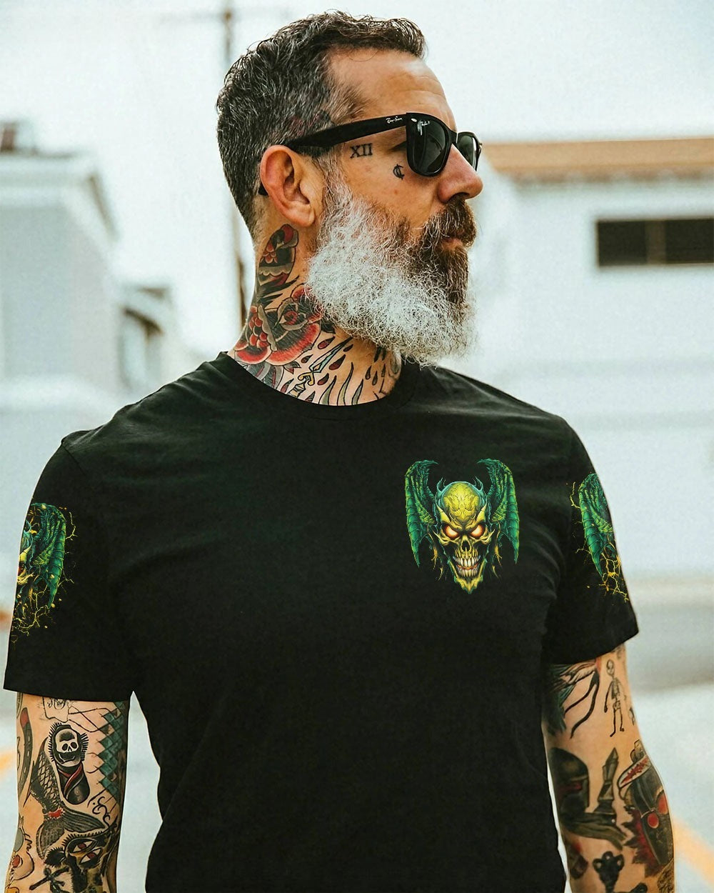 BLISSCORNERS MY GIVE A F IS BROKEN SKULL WINGS ALL OVER PRINT