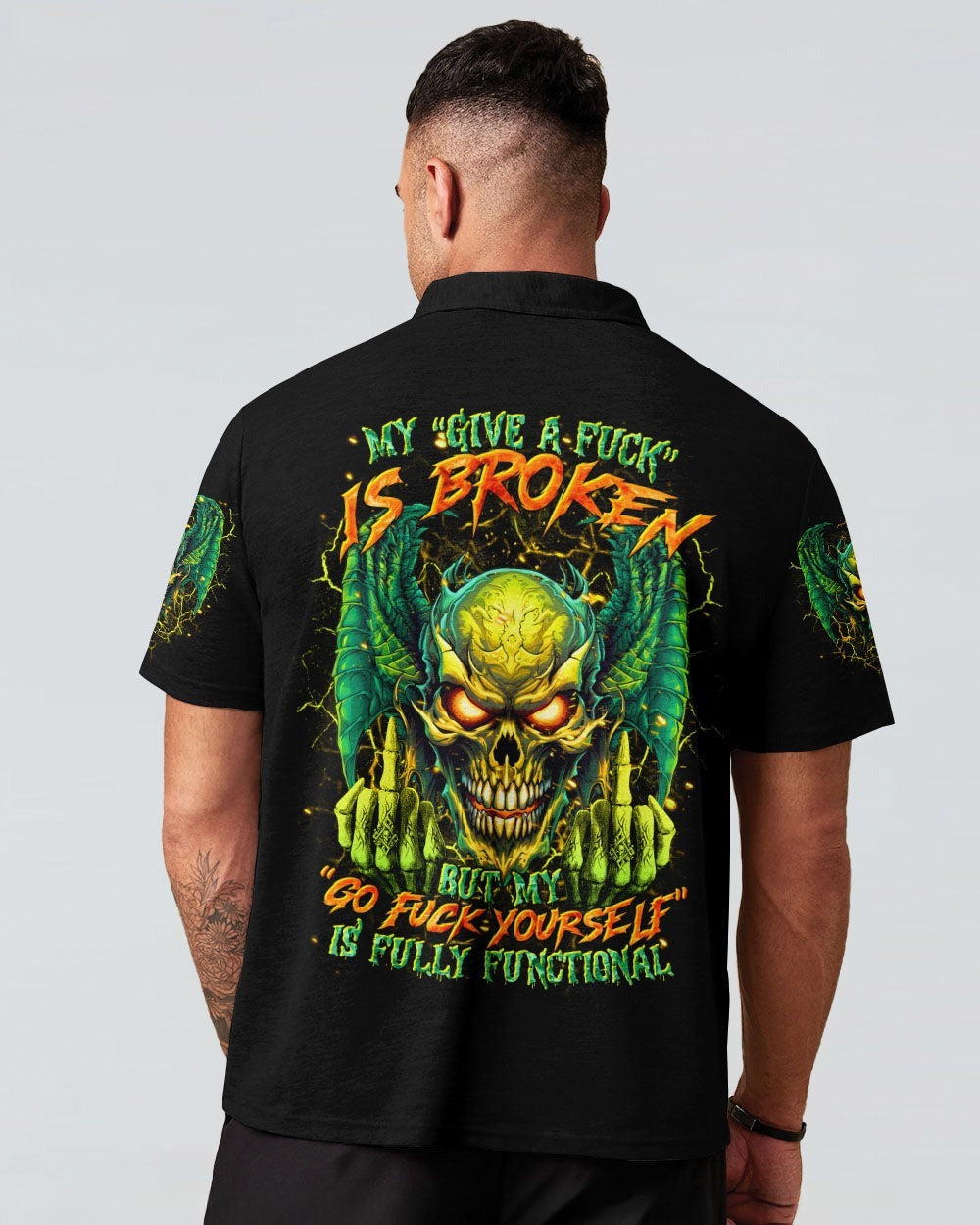 BLISSCORNERS MY GIVE A F IS BROKEN SKULL WINGS ALL OVER PRINT