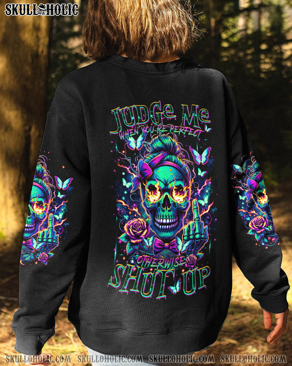 BLISSCORNERS I AIN'T THE JEALOUS TYPE MESSY BUN ALL OVER PRINT TYQY2911231