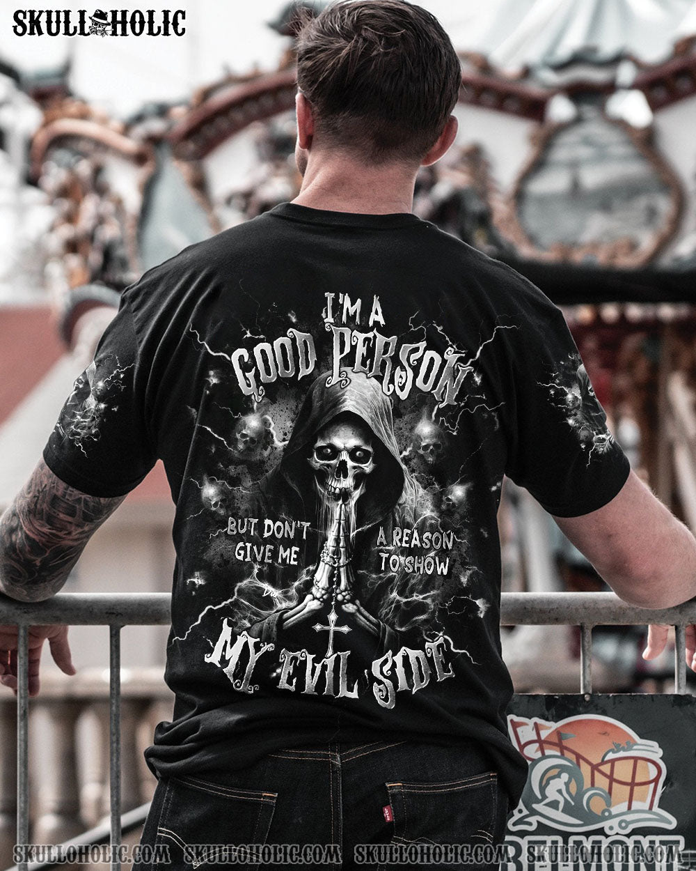BLISSCORNERS I'M A GOOD PERSON SKULL  REAPER  ALL OVER PRINT
