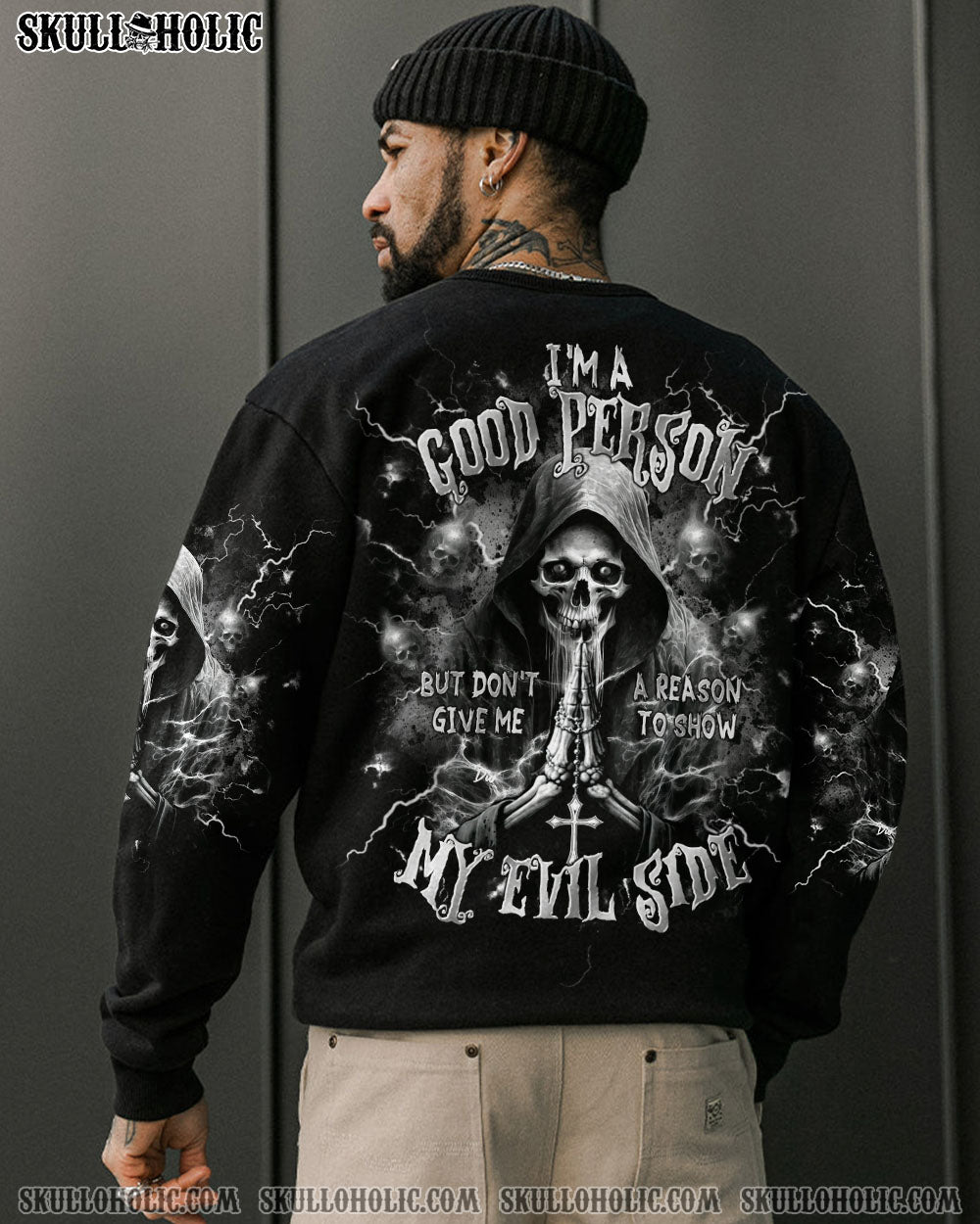 BLISSCORNERS I'M A GOOD PERSON SKULL  REAPER  ALL OVER PRINT
