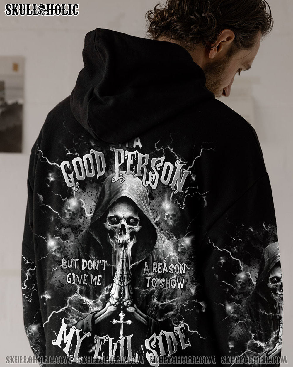 BLISSCORNERS I'M A GOOD PERSON SKULL  REAPER  ALL OVER PRINT