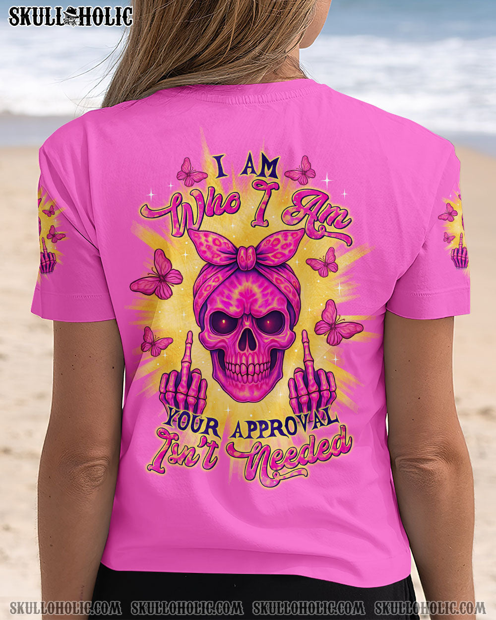 BLISSCORNERS I AM WHO I AM  SKULL MESSY BUN ALL OVER PRINT