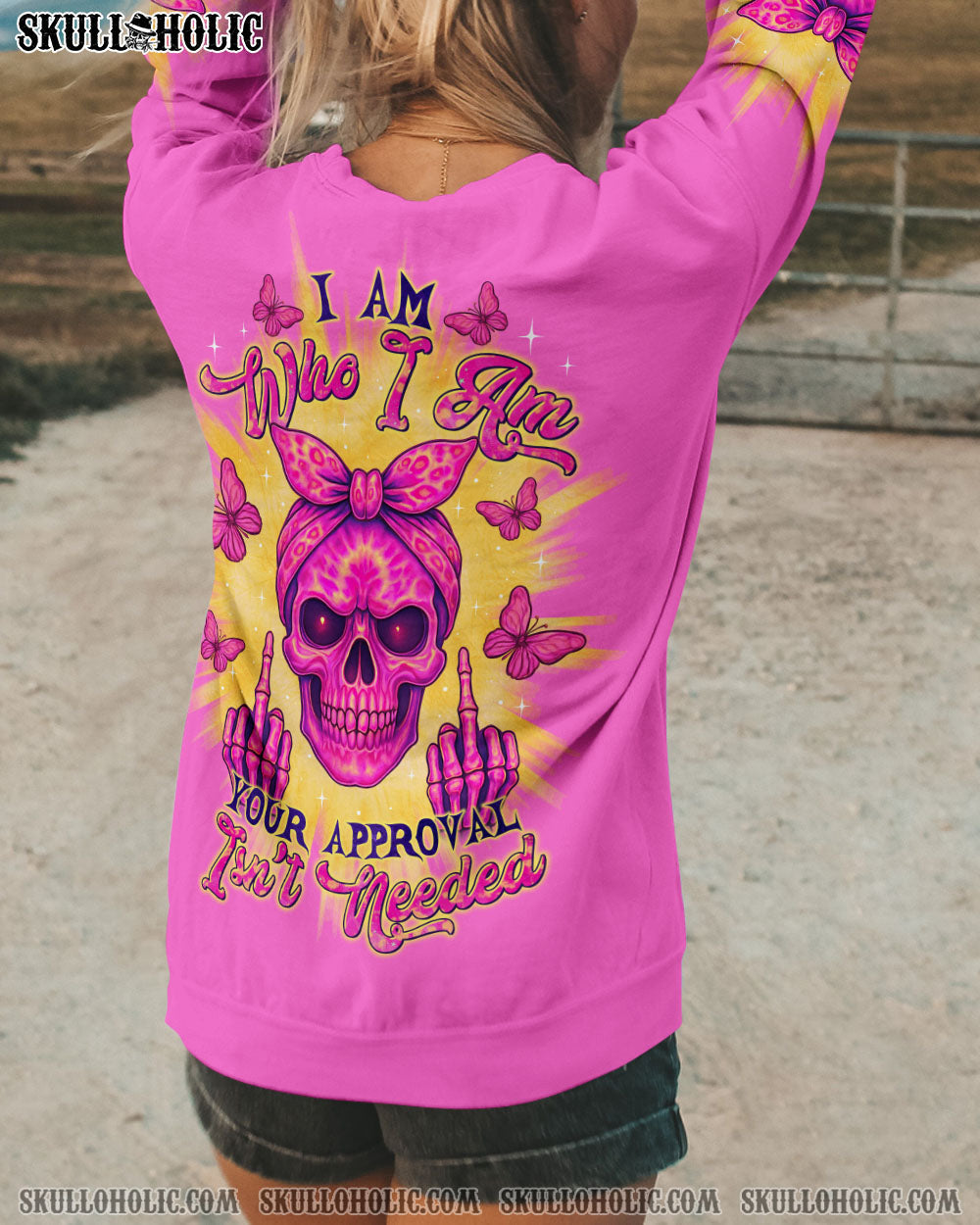 BLISSCORNERS I AM WHO I AM  SKULL MESSY BUN ALL OVER PRINT