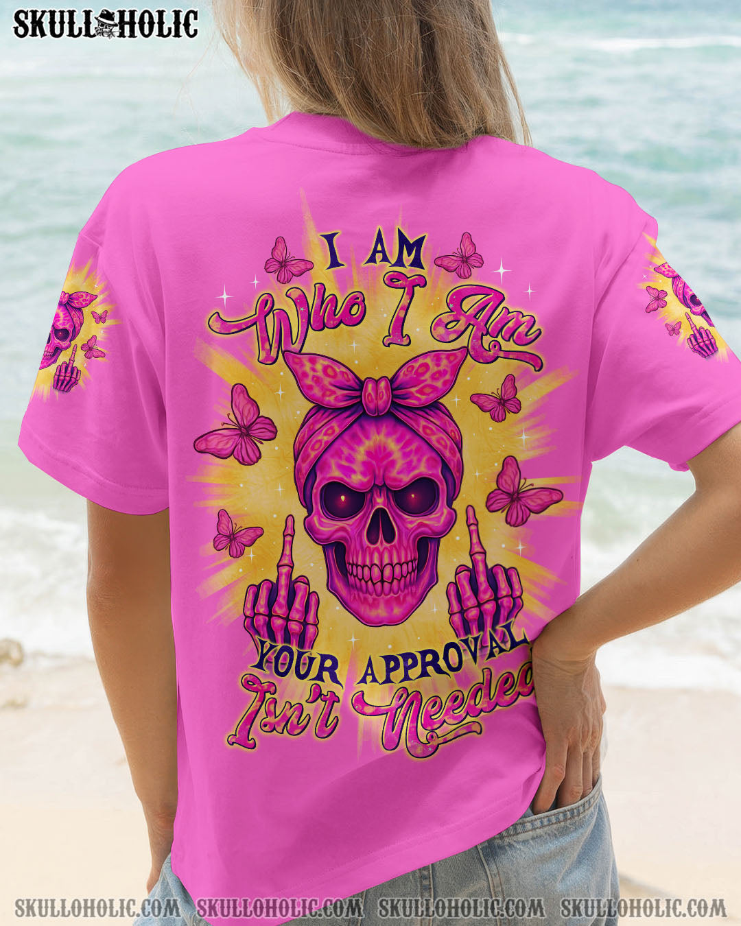 BLISSCORNERS I AM WHO I AM  SKULL MESSY BUN ALL OVER PRINT