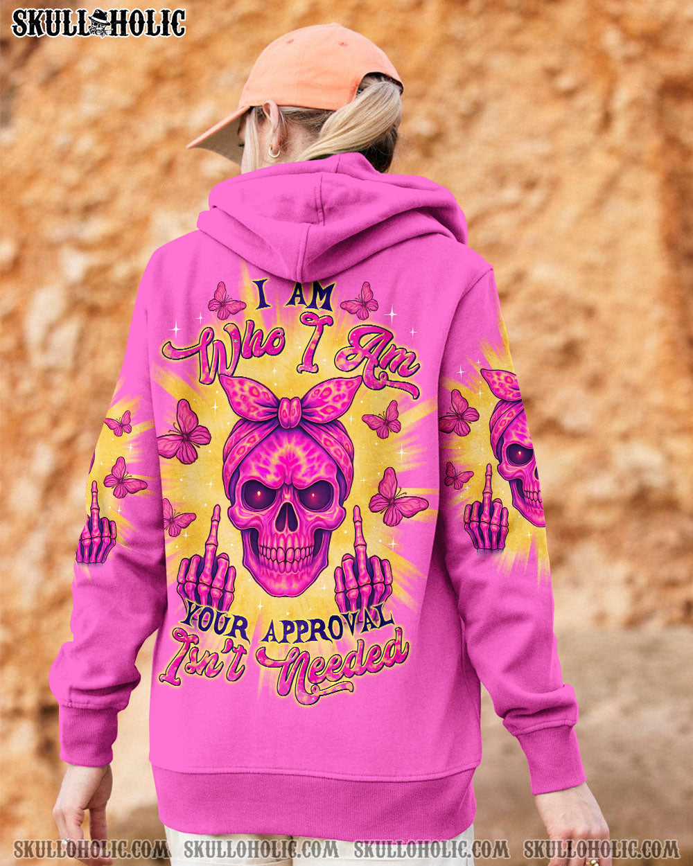 BLISSCORNERS I AM WHO I AM  SKULL MESSY BUN ALL OVER PRINT