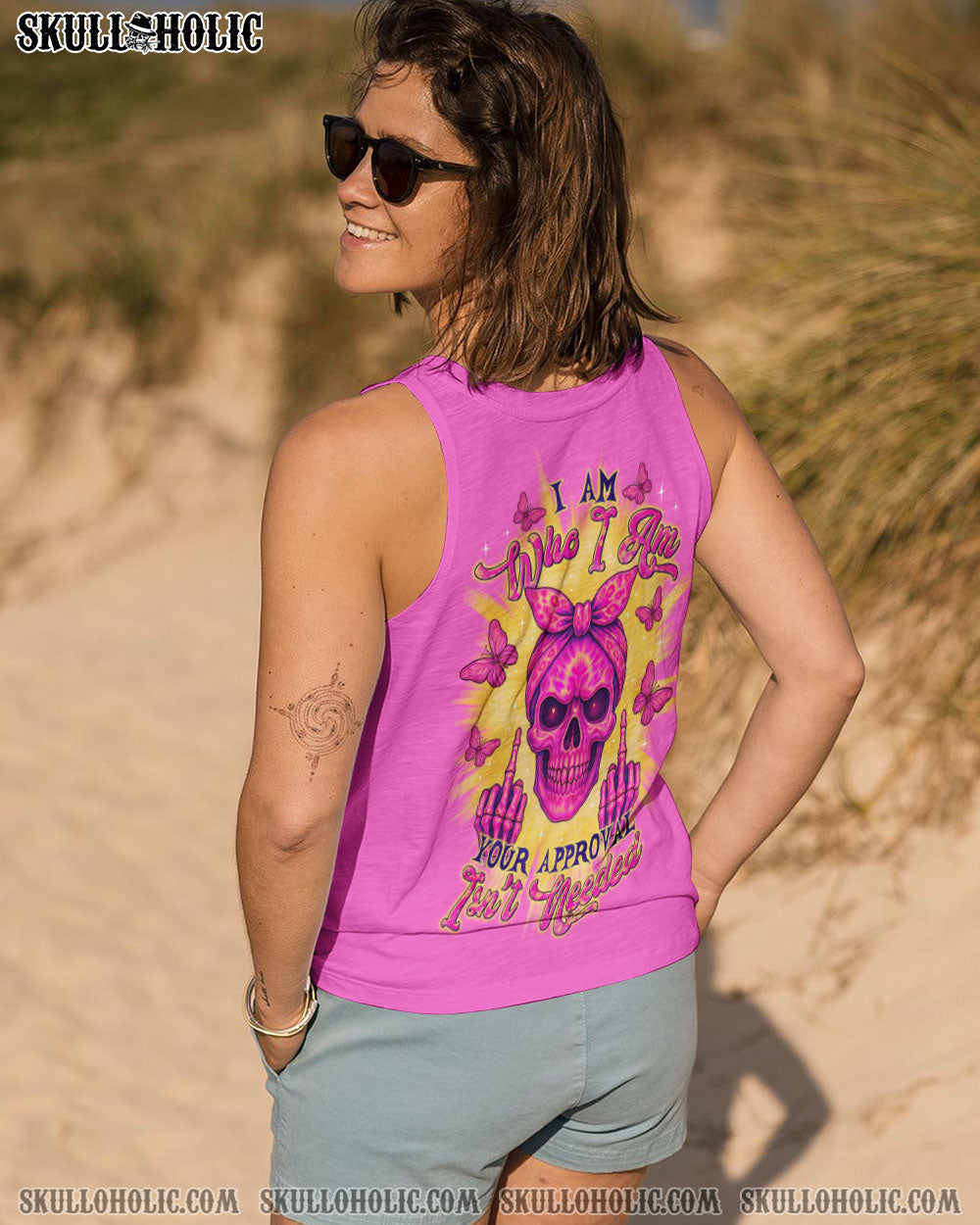 BLISSCORNERS I AM WHO I AM  SKULL MESSY BUN ALL OVER PRINT