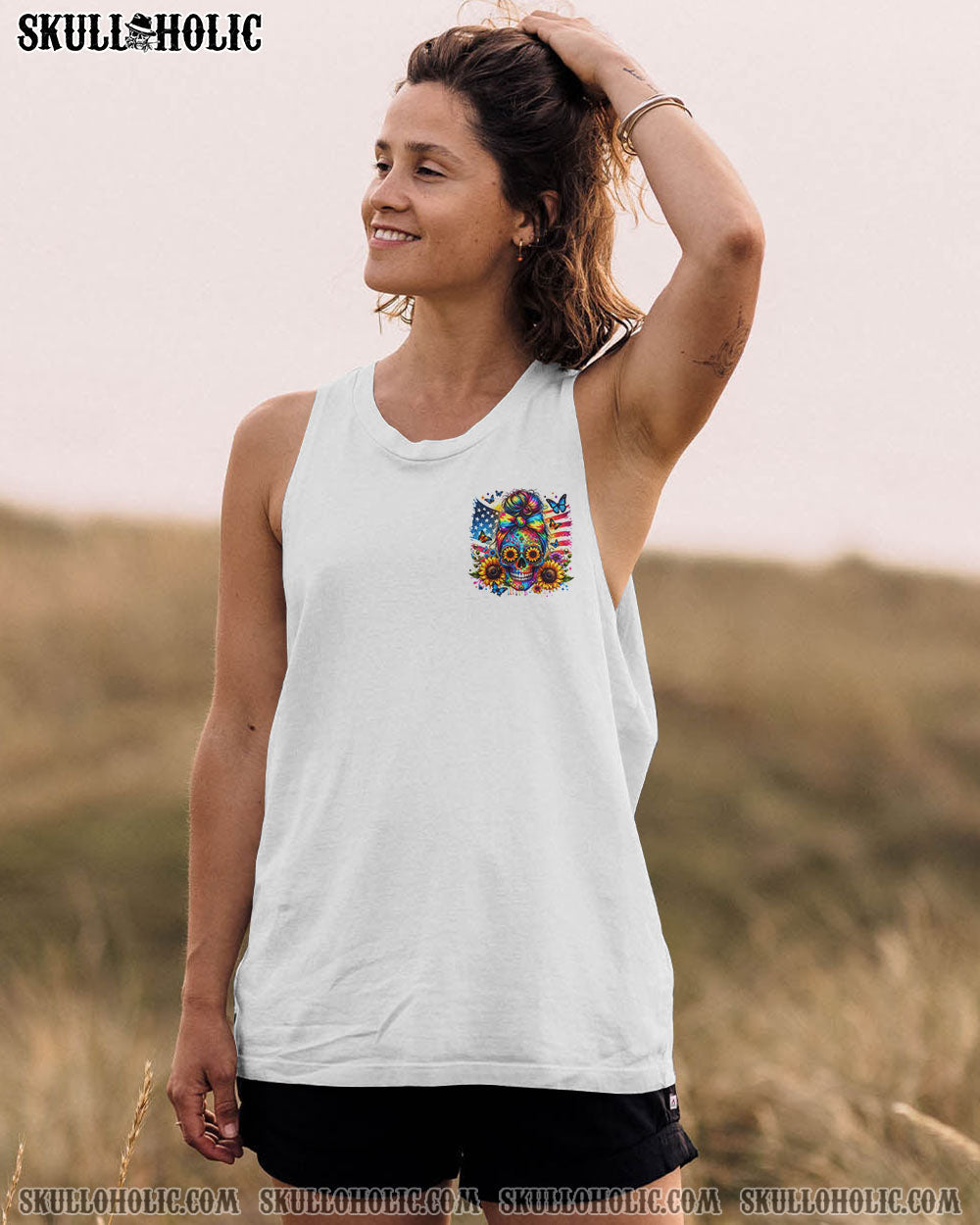 BLISSCORNERS I'M A B DON'T TRY ME FIRE MESSY BUN ALL OVER PRINT