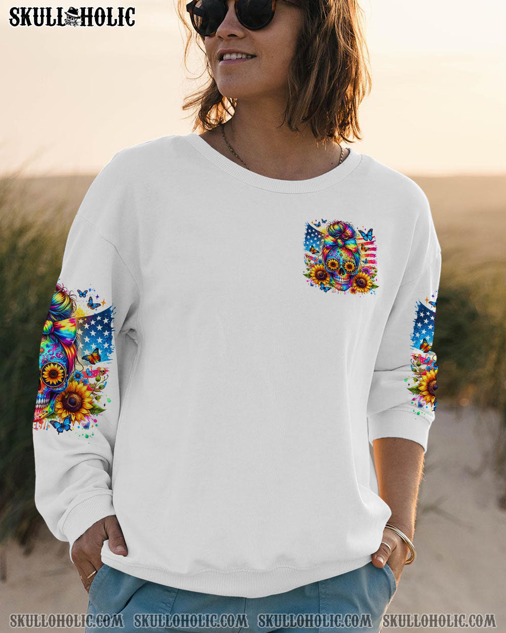BLISSCORNERS I'M A B DON'T TRY ME FIRE MESSY BUN ALL OVER PRINT