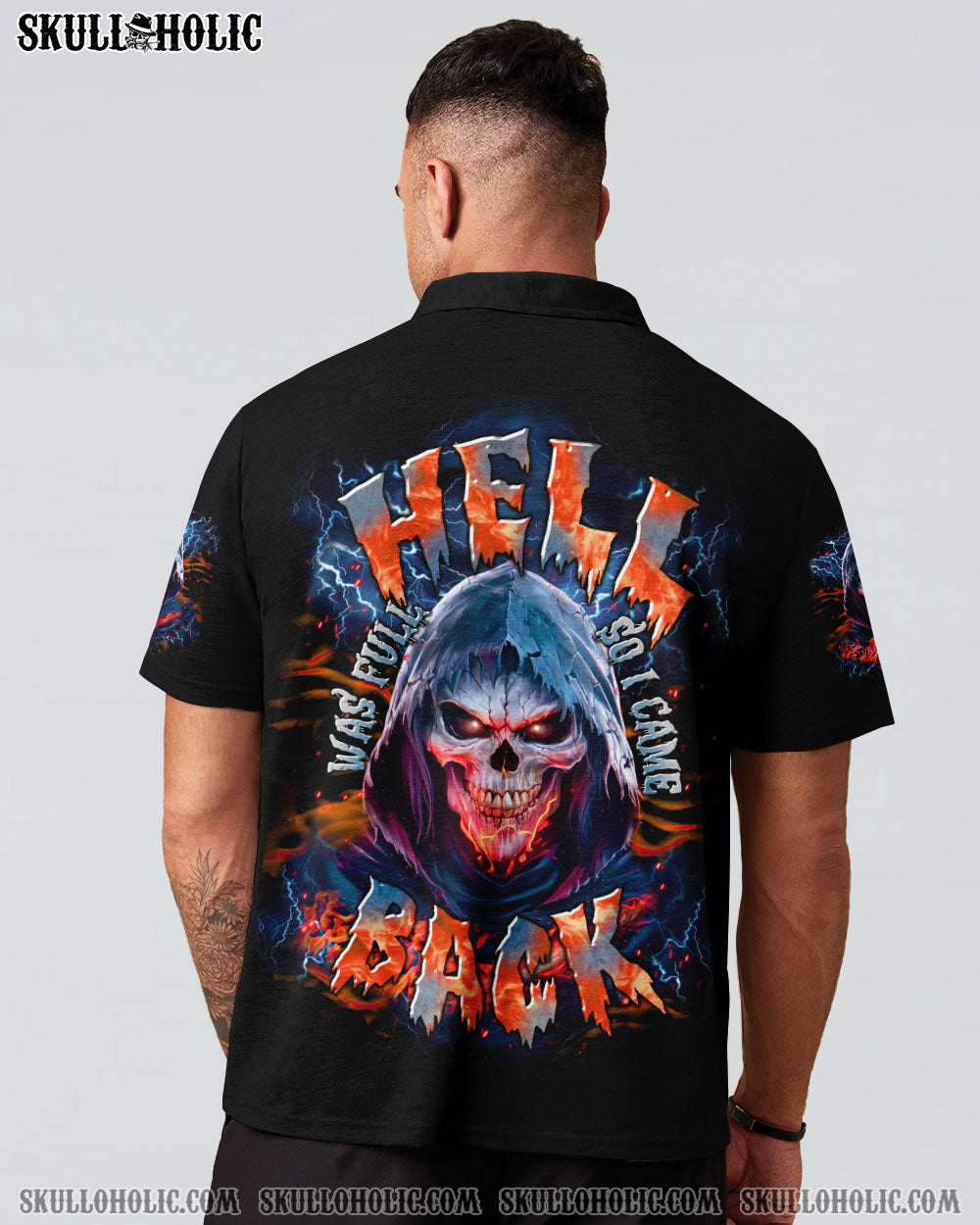 BLISSCORNERS HELL WAS FULL SO I CAME BACK SKULL REAPER  ALL OVER PRINT