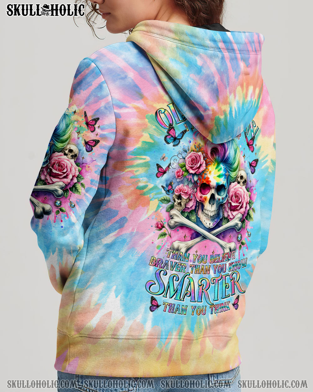 BLISSCORNERS ASSUMING I WAS LIKE MOST GIRLS SKULL MESSY BUN ALL OVER PRINT