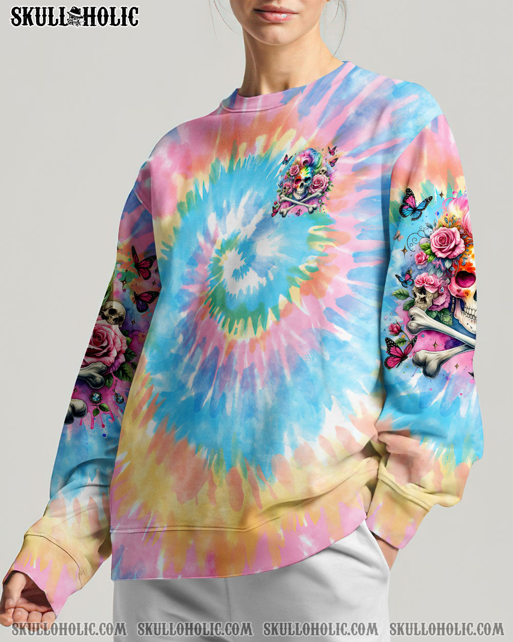BLISSCORNERS ASSUMING I WAS LIKE MOST GIRLS SKULL MESSY BUN ALL OVER PRINT