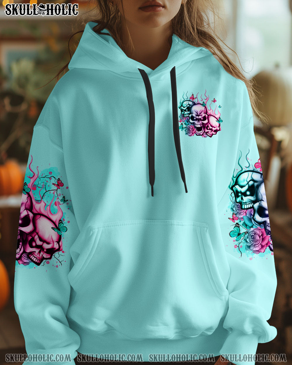 BLISSCORNERS DON'T TRY TO FIGURE ME OUT ROSE MADLY SKULL ALL OVER PRINT