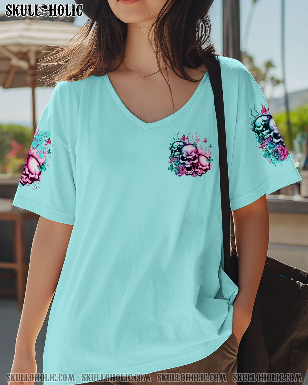 BLISSCORNERS DON'T TRY TO FIGURE ME OUT ROSE MADLY SKULL ALL OVER PRINT