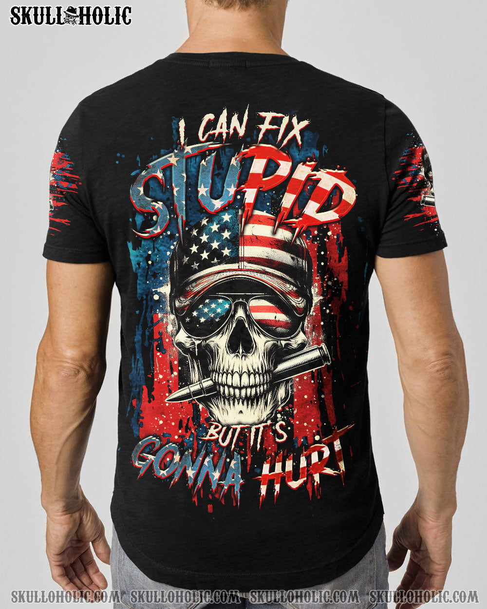 BLISSCORNERS I CAN FIX STUPID BUT IT'S GONNA HURT SKULL ALL OVER PRINT