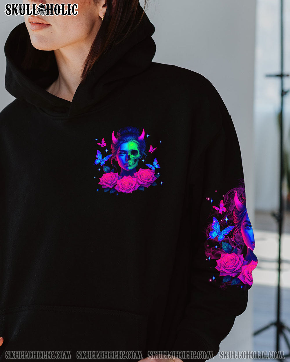 BLISSCORNERS I'LL HEAL IN HELL SKULL LADY ALL OVER PRINT