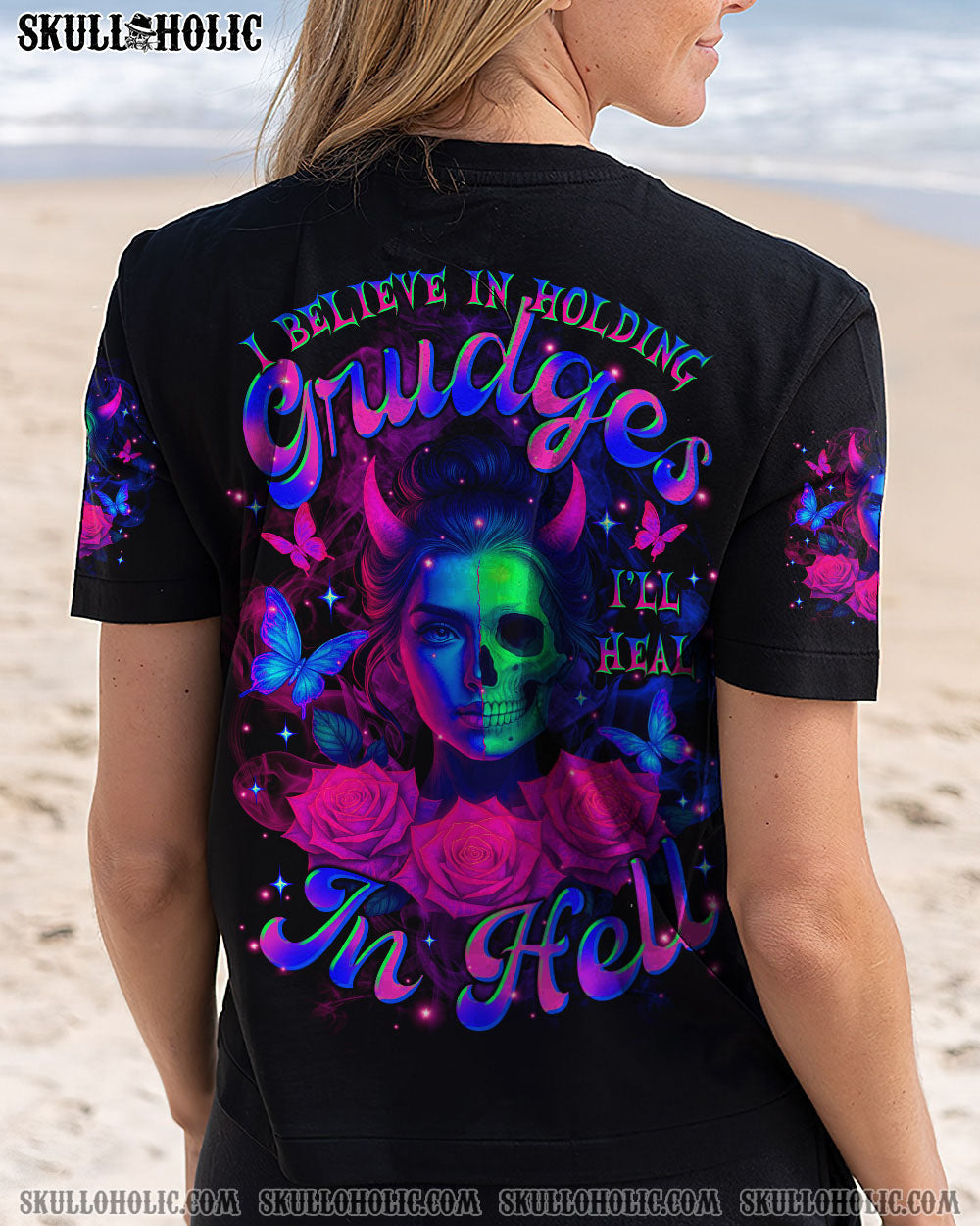 BLISSCORNERS I'LL HEAL IN HELL SKULL LADY ALL OVER PRINT