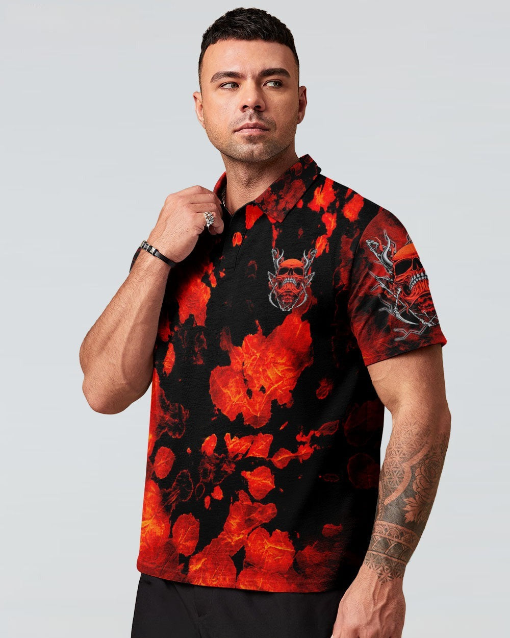 BLISSCORNERS I'M NEVER ALONE SKULL DEMON TIE DYE ALL OVER PRINT