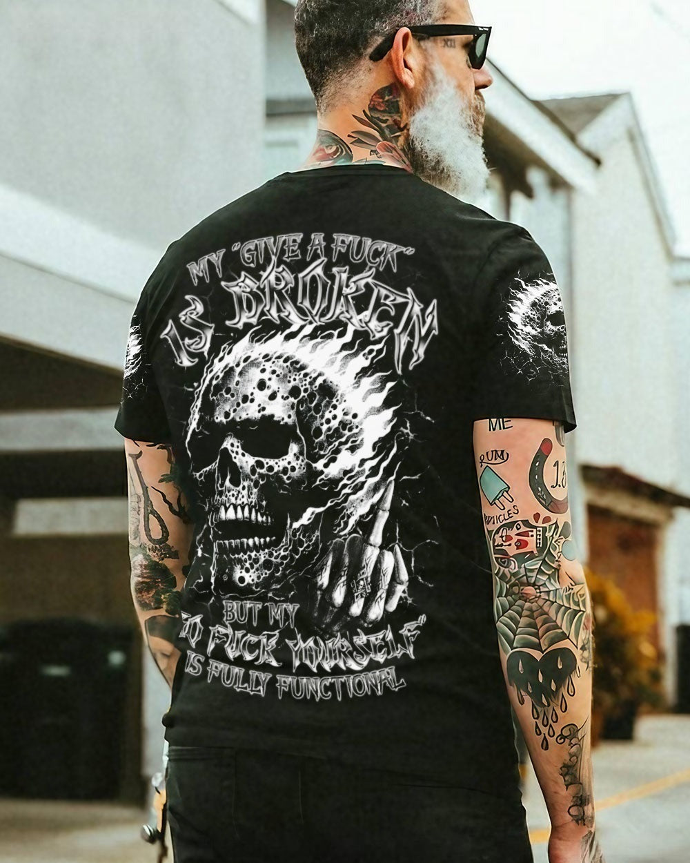 BLISSCORNERS MY GIVE A F IS BROKEN SKULL FIRE ALL OVER PRINT