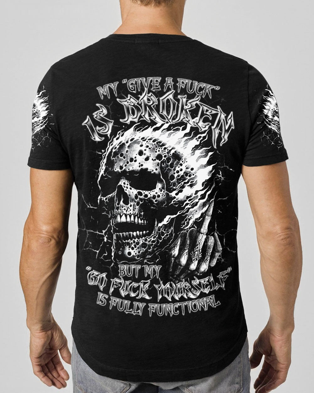 BLISSCORNERS MY GIVE A F IS BROKEN SKULL FIRE ALL OVER PRINT