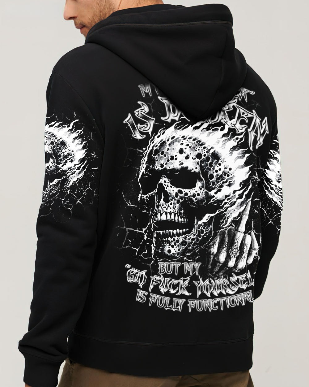 BLISSCORNERS MY GIVE A F IS BROKEN SKULL FIRE ALL OVER PRINT