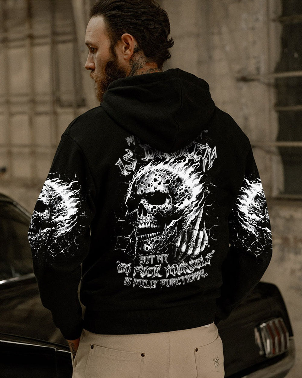 BLISSCORNERS MY GIVE A F IS BROKEN SKULL FIRE ALL OVER PRINT