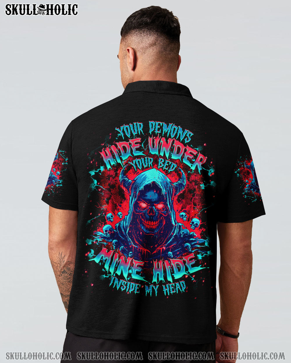 BLISSCORNERS YOUR DEMONS HIDE UNDER YOUR BED SKULL ALL OVER PRINT