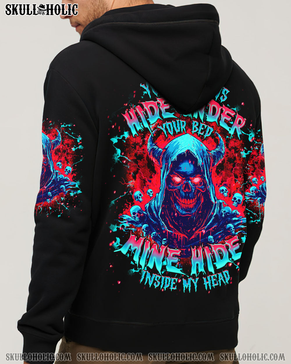 BLISSCORNERS YOUR DEMONS HIDE UNDER YOUR BED SKULL ALL OVER PRINT