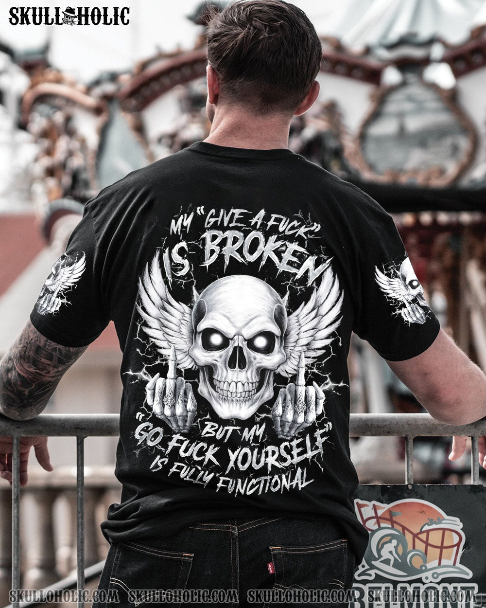 BLISSCORNERS MY GIVE A F IS BROKEN SKULL ALL OVER PRINT