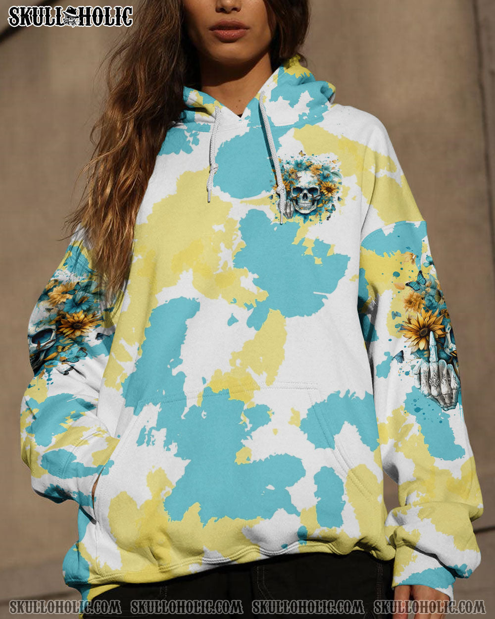 BLISSCORNERS THE GOOD GIRL IN ME SKULL FLOWER ALL OVER PRINT