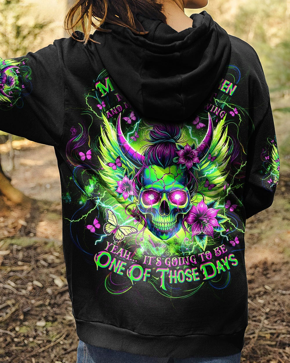 BLISSCORNERS BUT DID YOU DIE MOM LIFE SKULL MESSY BUN ALL OVER PRINT