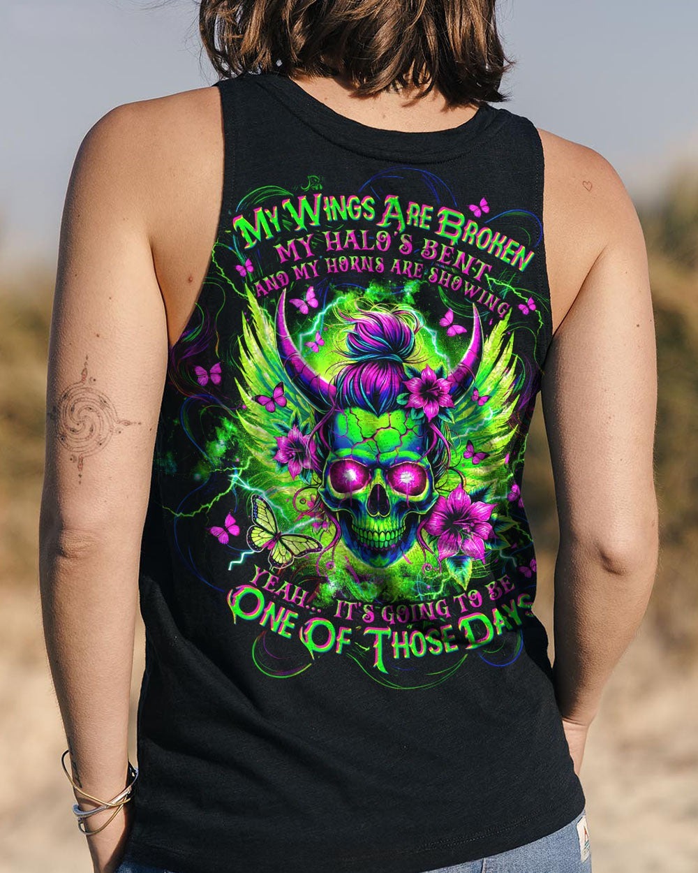 BLISSCORNERS BUT DID YOU DIE MOM LIFE SKULL MESSY BUN ALL OVER PRINT