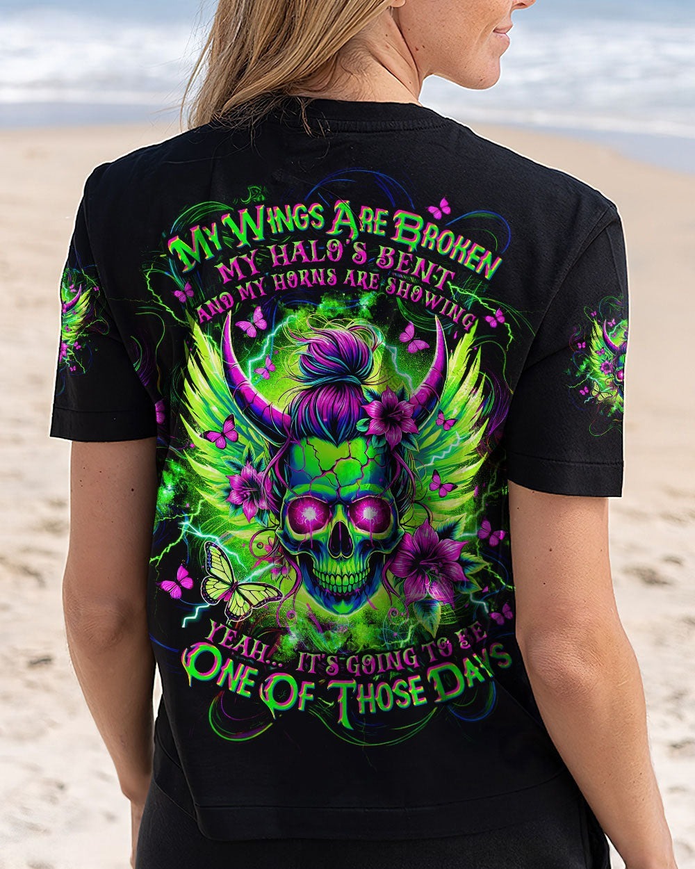 BLISSCORNERS BUT DID YOU DIE MOM LIFE SKULL MESSY BUN ALL OVER PRINT