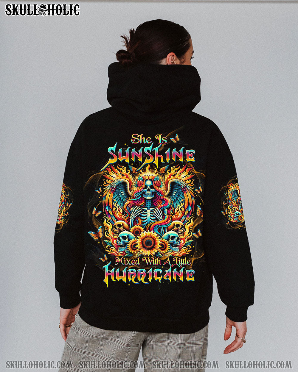 BLISSCORNERS SHE IS SUNSHINE SKELETON WINGS ALL OVER PRINT