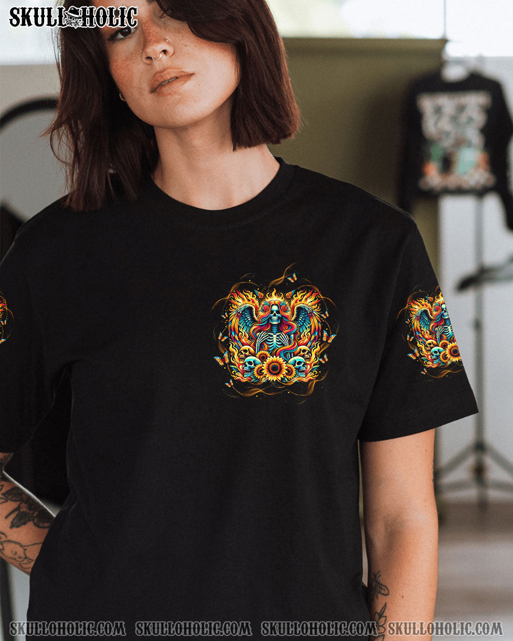 BLISSCORNERS SHE IS SUNSHINE SKELETON WINGS ALL OVER PRINT