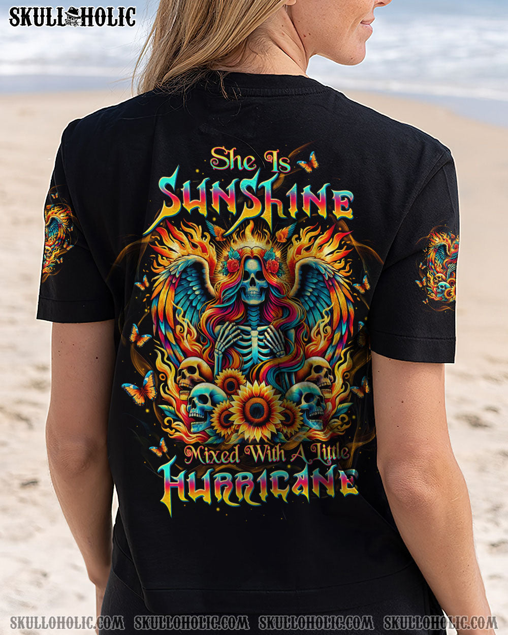 BLISSCORNERS SHE IS SUNSHINE SKELETON WINGS ALL OVER PRINT
