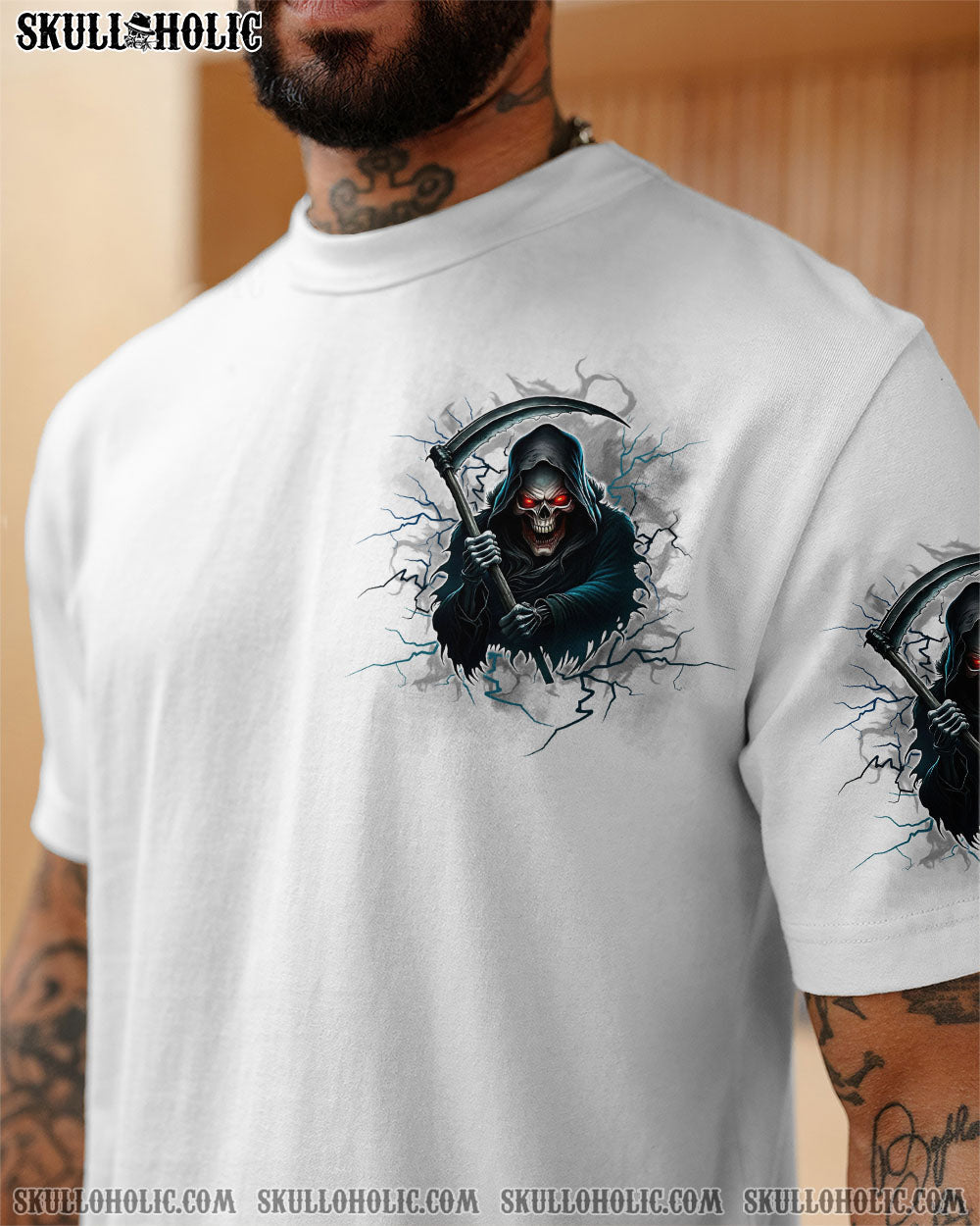 BLISSCORNERS HELL WAS FULL SO I CAME BACK REAPER SKULL ALL OVER PRINT